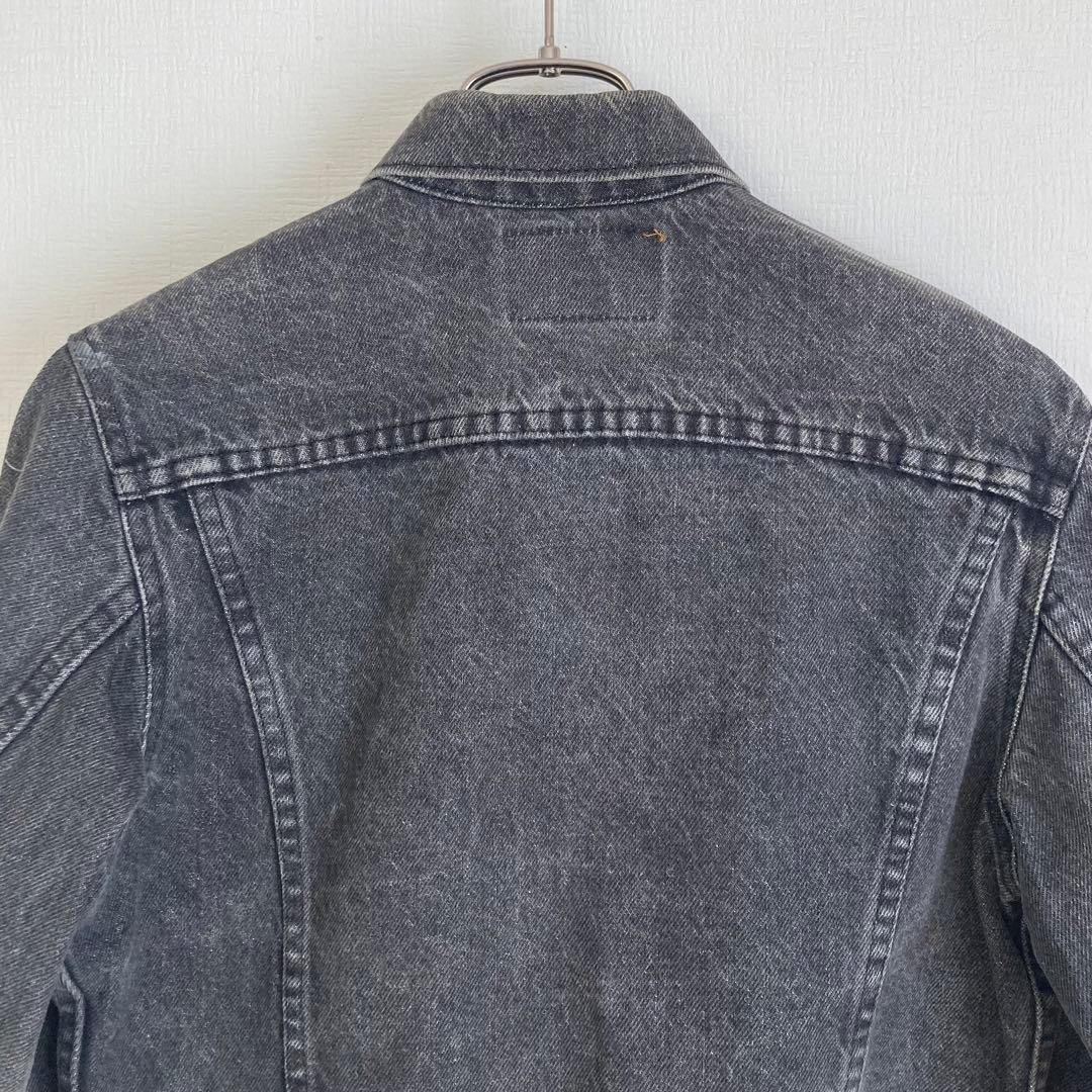 希少【USA製】 70706-0258 先染め ブラック デニムジャケット 16