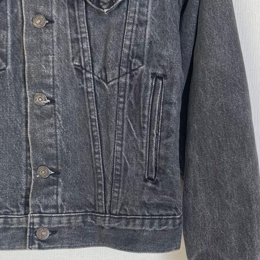 希少【USA製】 70706-0258 先染め ブラック デニムジャケット 16