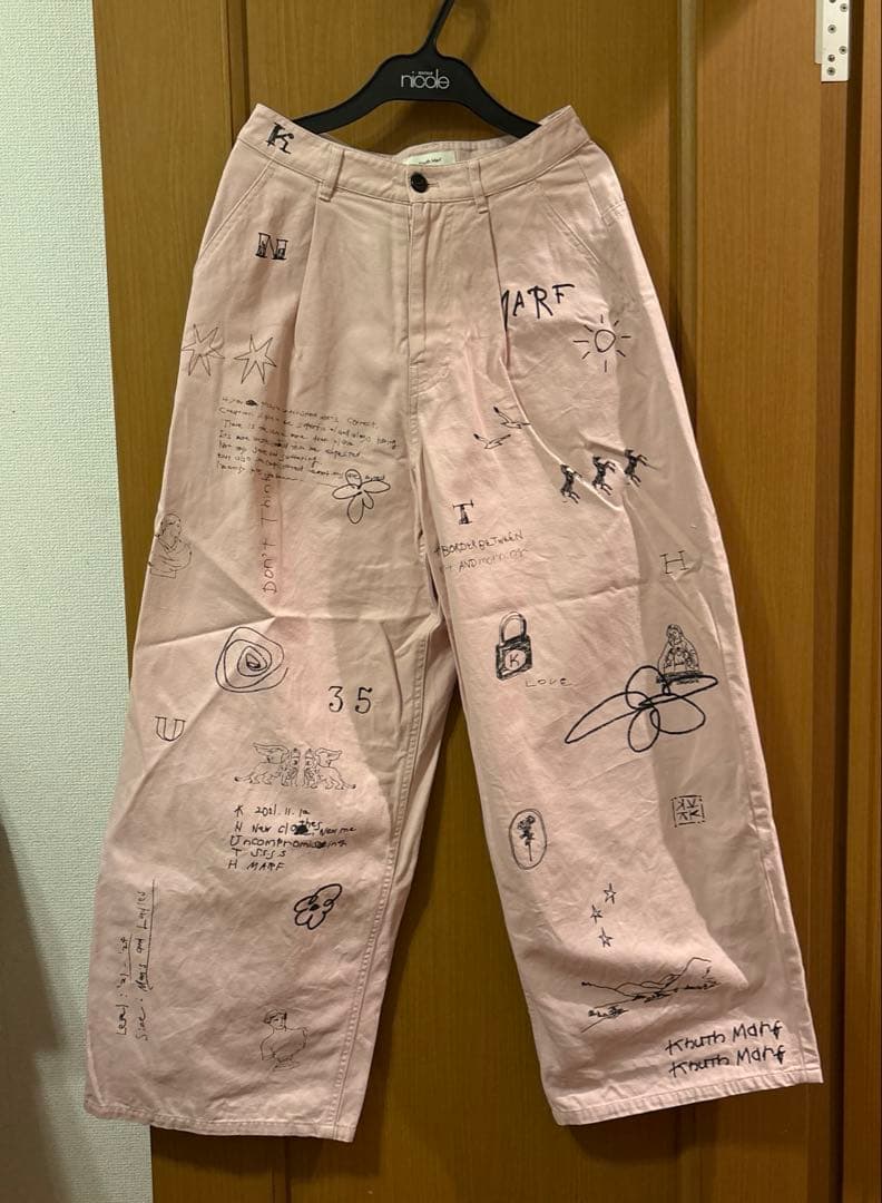 Knuth Marf high waist tattoo pants ピンク