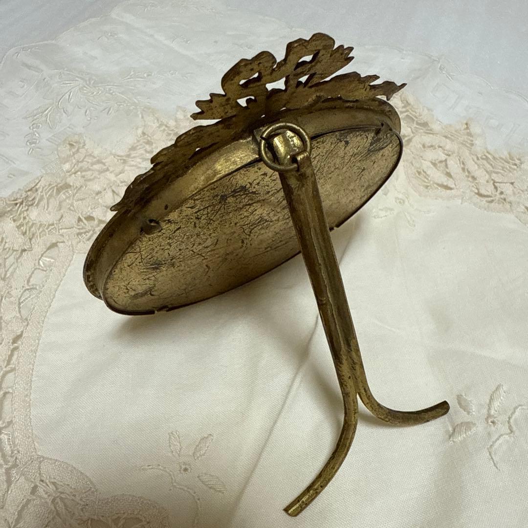 フランス　アンティークフォトスタンド ガラス付き 写真立て フォトガラス