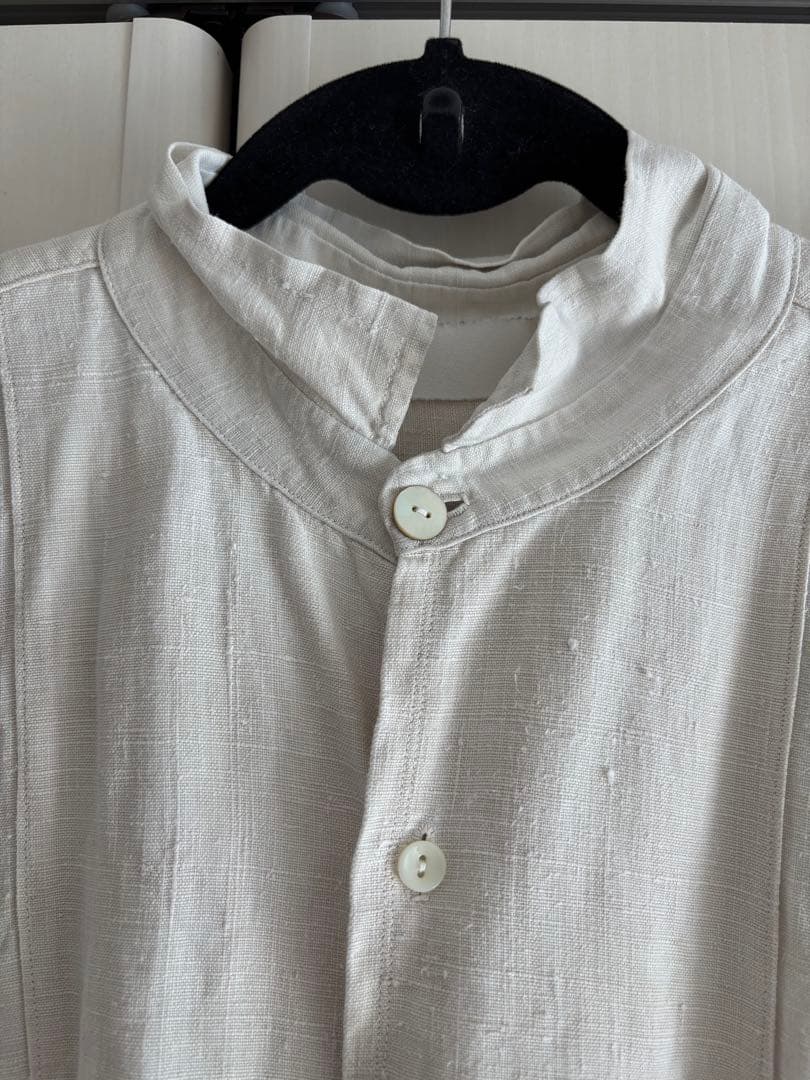 フランスアンティーク ワークシャツ シャツワンピ リネン 羊飼い ロングシャツ