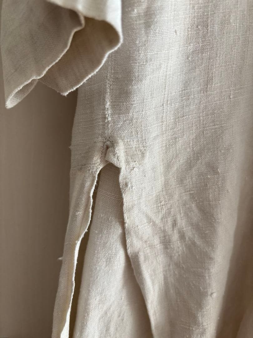 フランスアンティーク ワークシャツ シャツワンピ リネン 羊飼い ロングシャツ