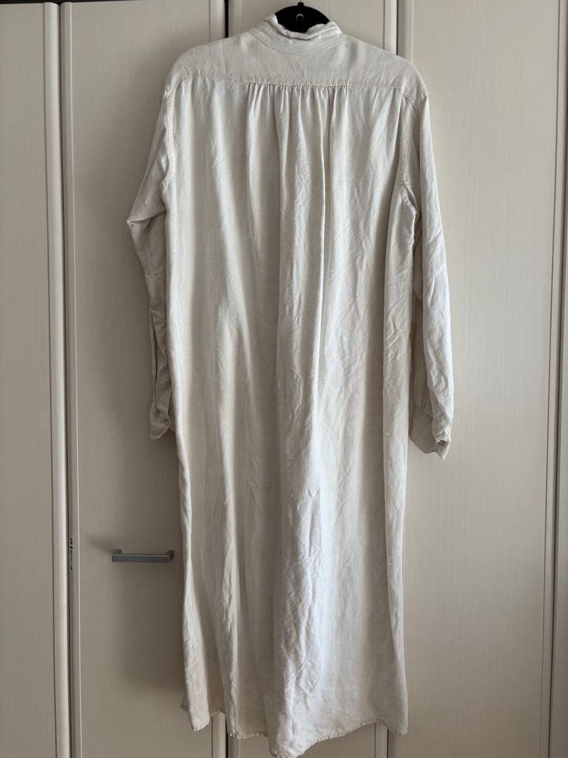 フランスアンティーク ワークシャツ シャツワンピ リネン 羊飼い ロングシャツ