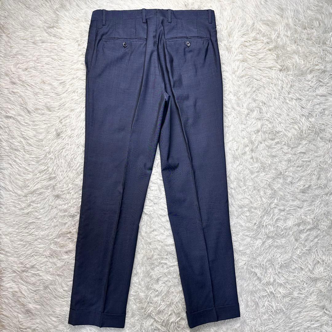 美品 ラルディーニ ブートニエール セットアップ ネイビー ウール100% 46