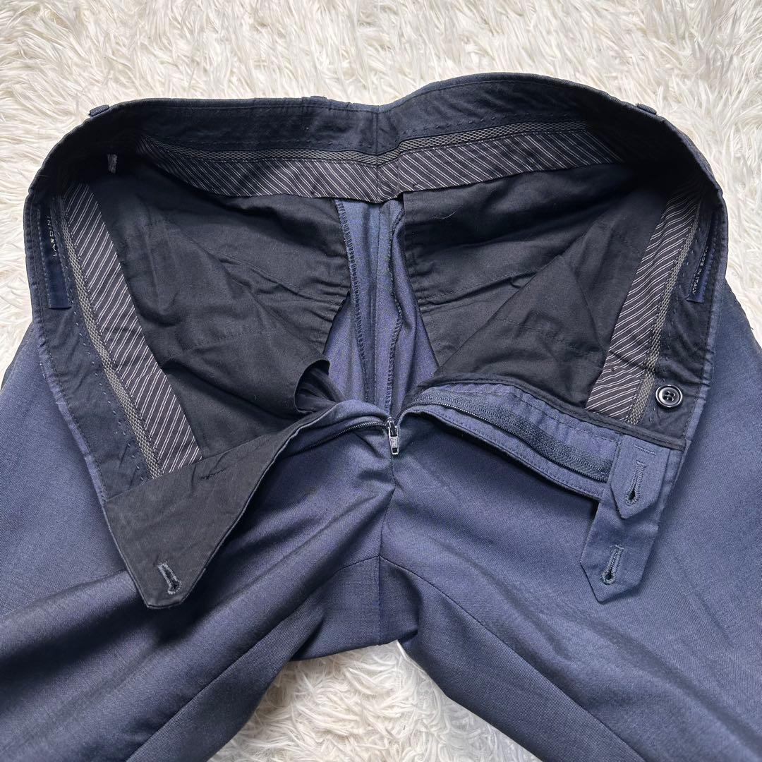 美品 ラルディーニ ブートニエール セットアップ ネイビー ウール100% 46