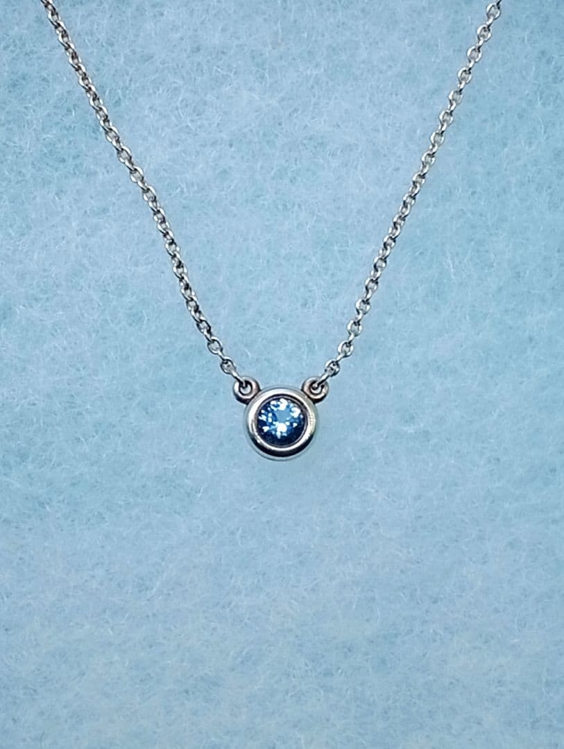 TIFFANY 【未使用】カラー バイ ザ ヤード アクアマリン ペンダン