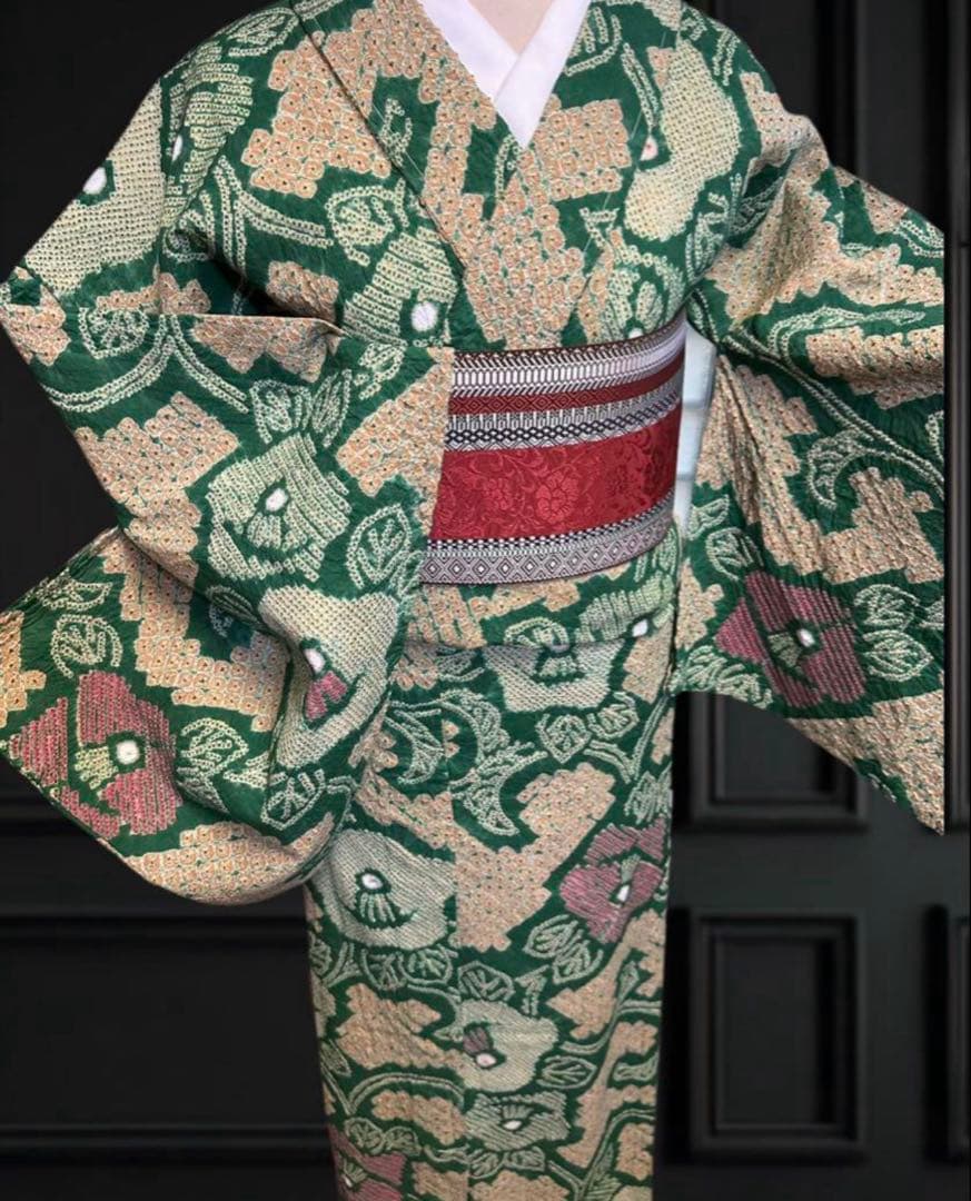 2点セット 新品✨美品✨有松鳴海絞り浴衣　椿の花