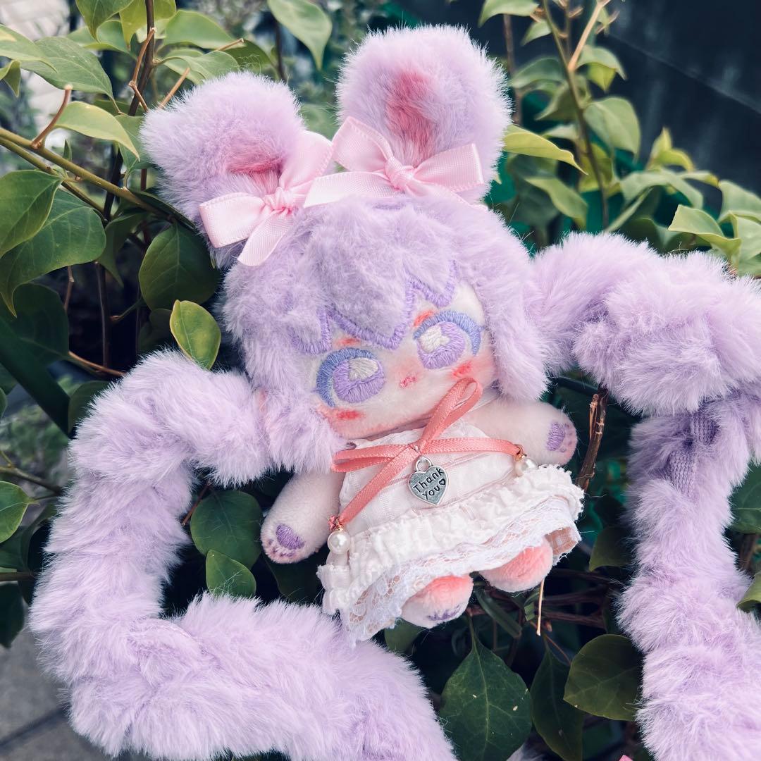 H*o様 自作ぬい 紫ぽわうさちゃん 無属性ぬいぐるみ