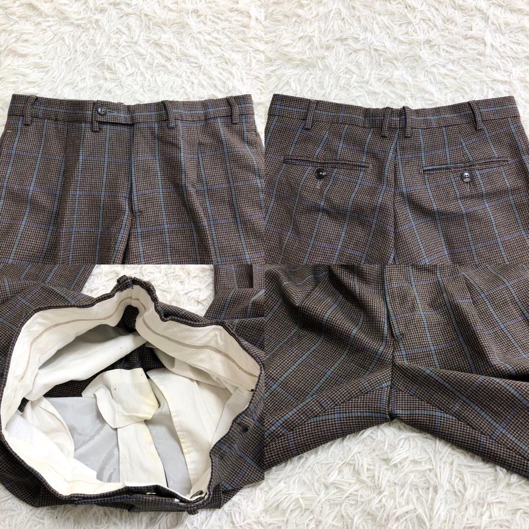 極美品✨ガブリエレパジーニ 3ピース スーツ ペンチェック ブラウン系 48