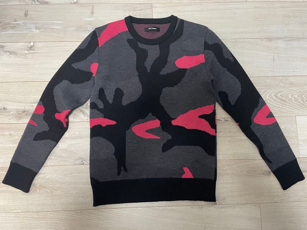極美品✨1piu 1uguale 3　カモフラニット　迷彩　ウール　国産　M