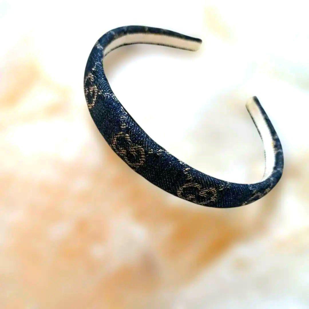 GUCCI ネイビー デニム ヘアバンド カチューシャ