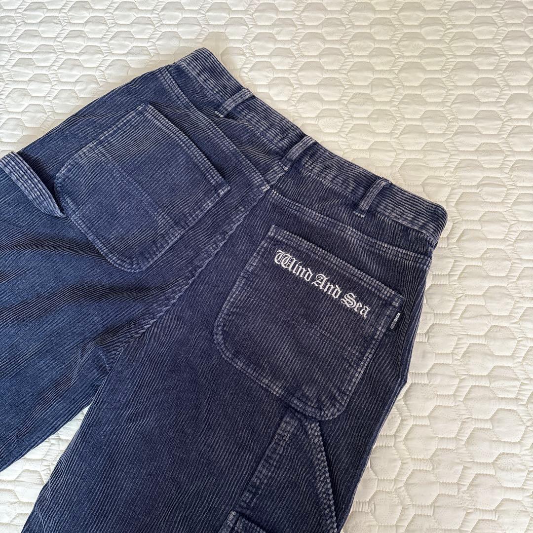 完売品ネイビーL Wash Corduroy W Knee Pant