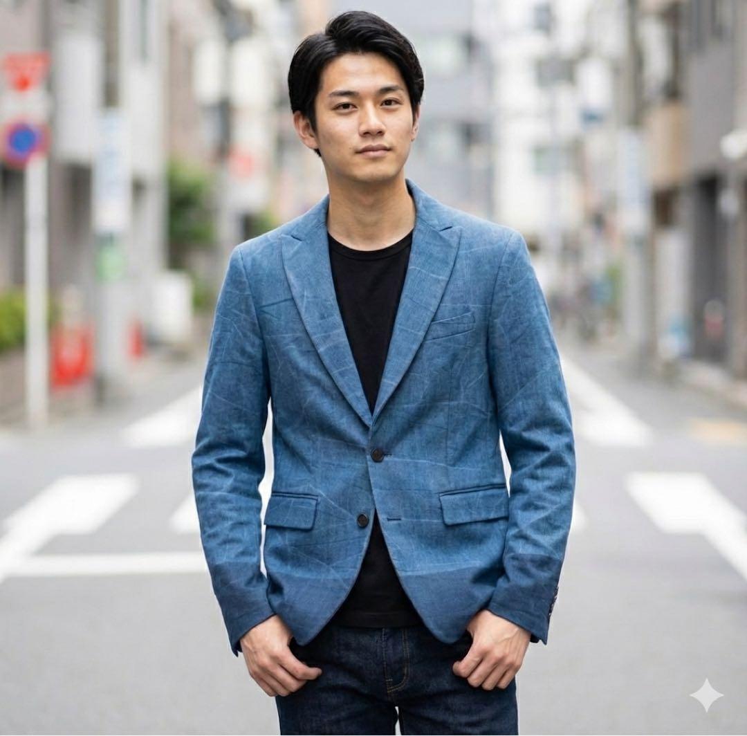 イタリア製　ディーゼル　テーラードジャケット　デニム　L相当　メンズ