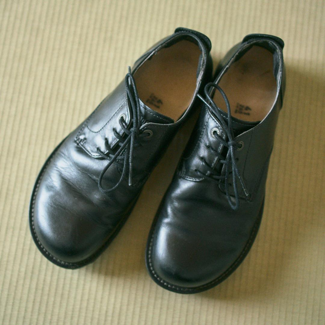 ビルケンシュトック 黒 レザー デッキシューズ