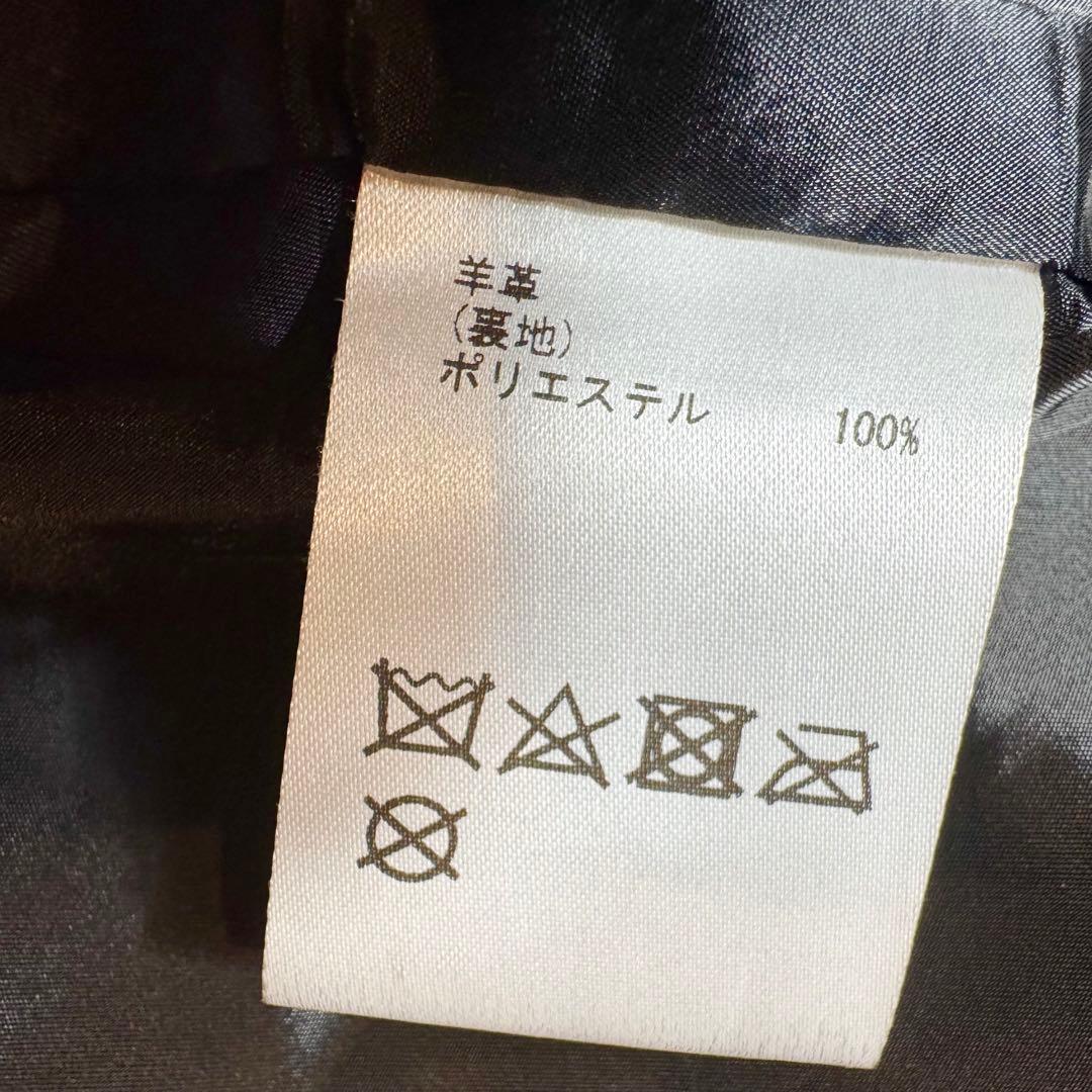 ルニ様未使用級 ダイアグラム ラムレザー ノーカラーライダースジャケット 定価