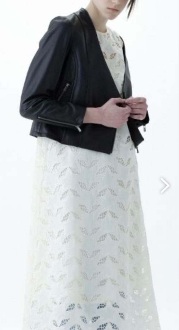 ルニ様未使用級 ダイアグラム ラムレザー ノーカラーライダースジャケット 定価