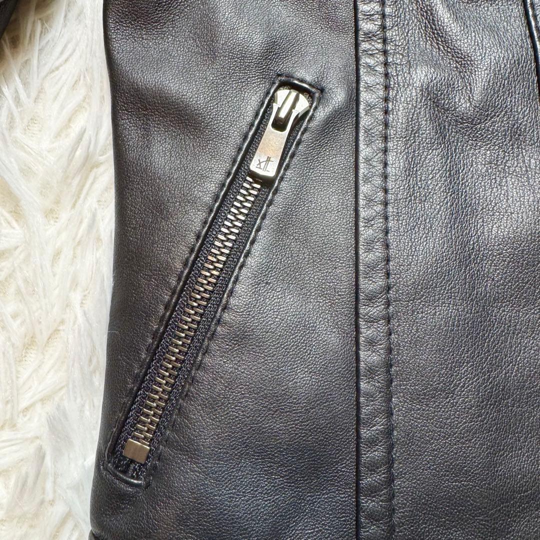 ルニ様未使用級 ダイアグラム ラムレザー ノーカラーライダースジャケット 定価