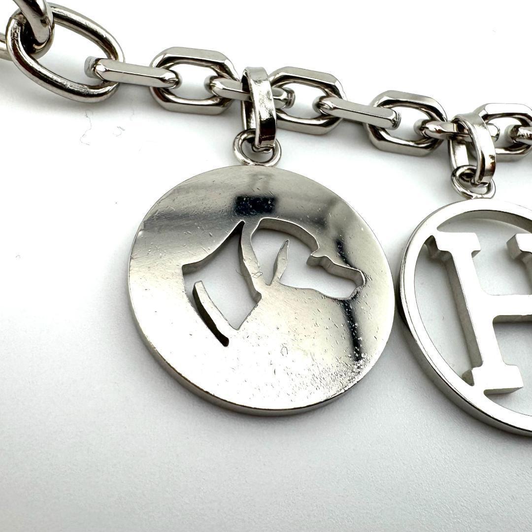 エルメス アミュレット4 バッグチャーム ブルロック キーホルダー シルバー