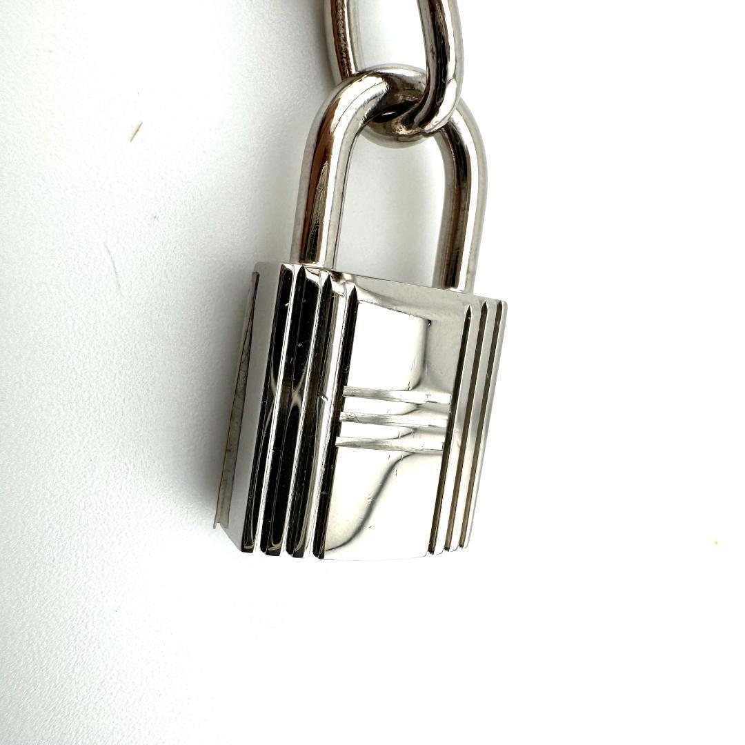 エルメス アミュレット4 バッグチャーム ブルロック キーホルダー シルバー