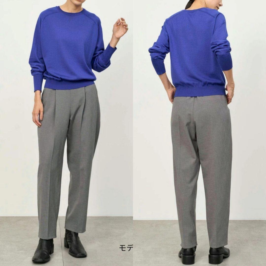 美品 SOEJU コンフォートファインタックバレルパンツ ネイビー S