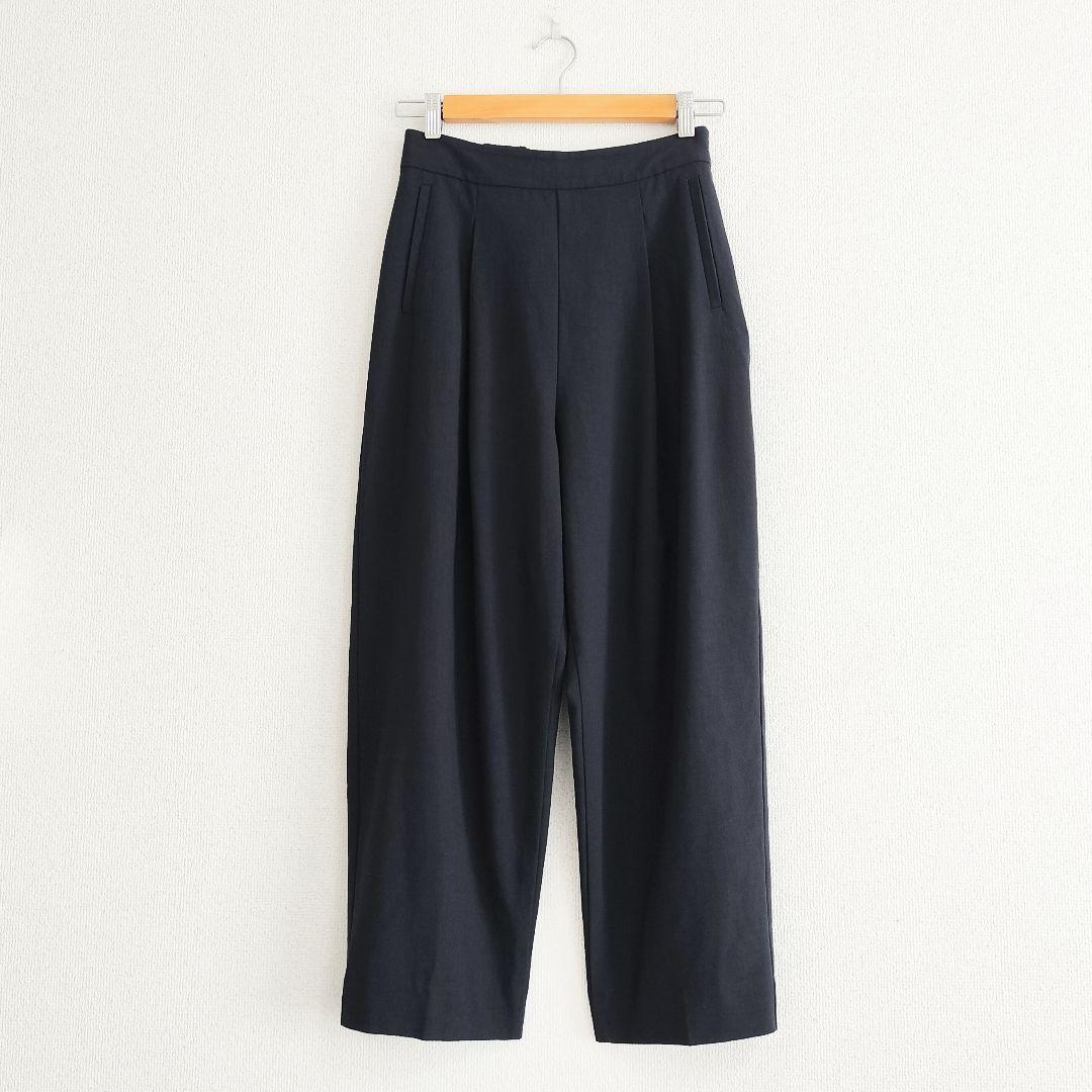 美品 SOEJU コンフォートファインタックバレルパンツ ネイビー S