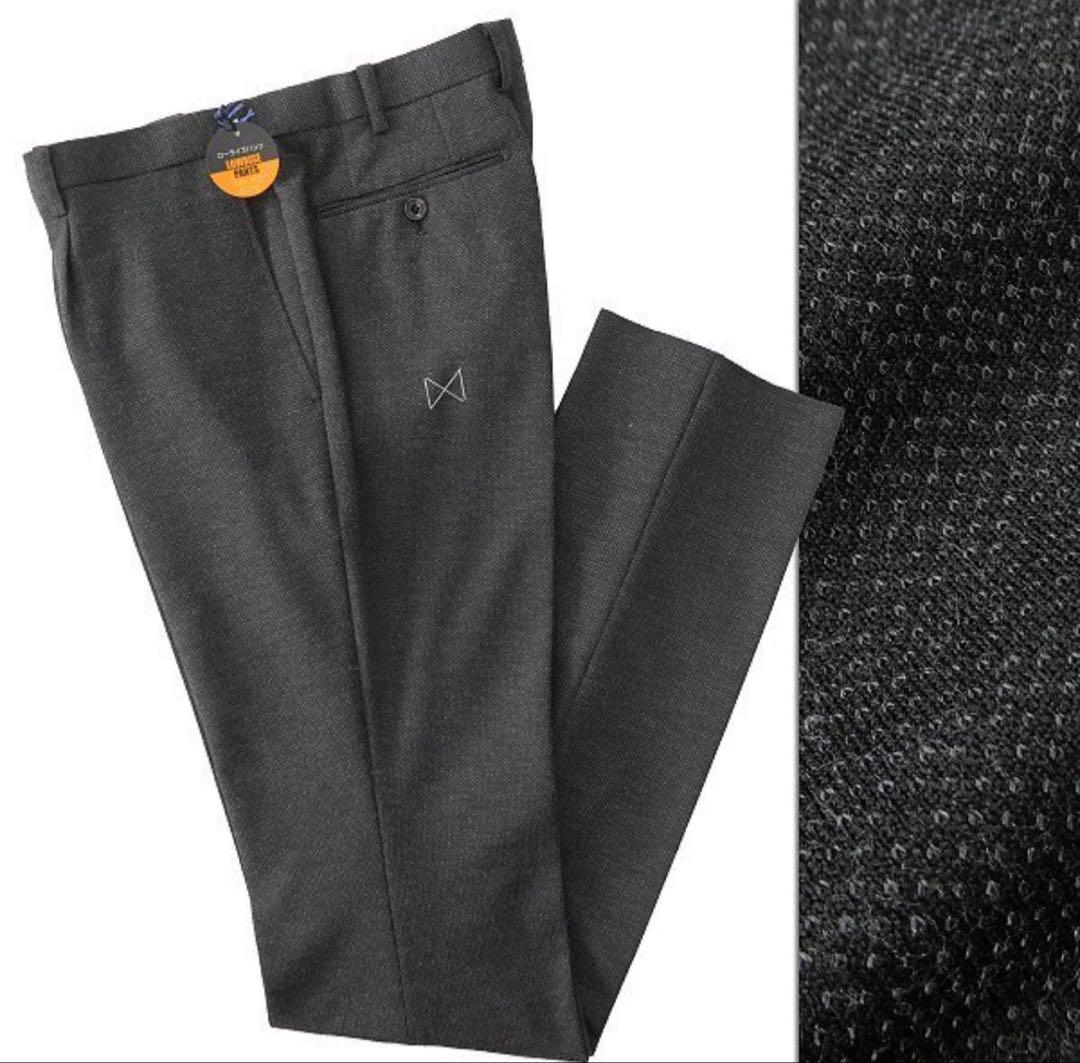 【しま史郎】FICCE SPORTS 尾州 バーズアイ スーツ Y4 黒灰