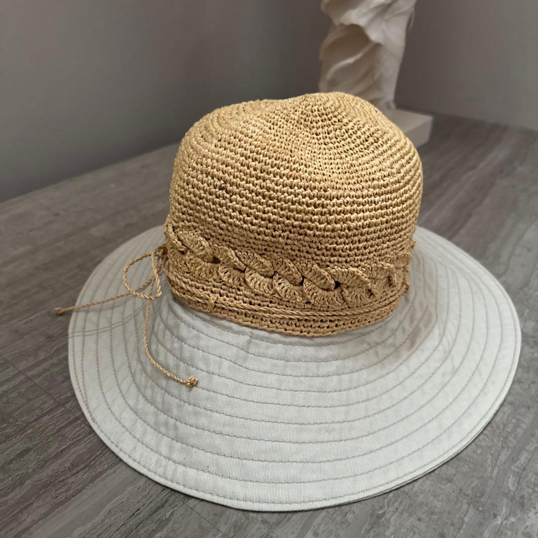 麦わら帽子 ブレード付き広つば