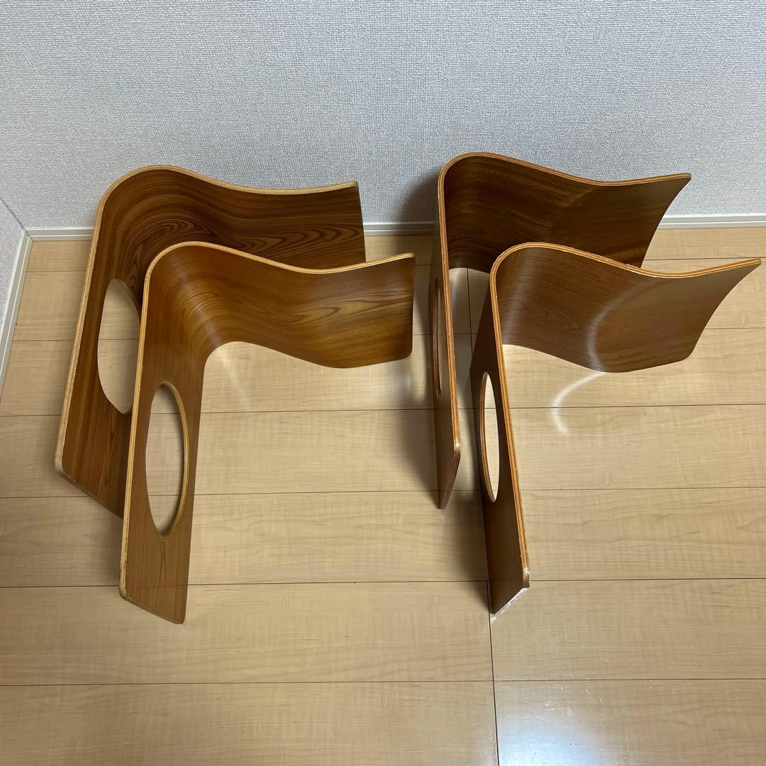 天童木工 曲げ木 座椅子 4脚セット 日本製 Tendo 和モダン