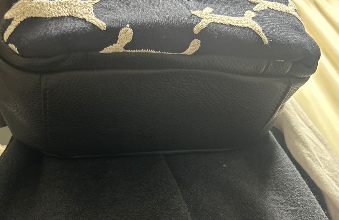 再販ミナペルホネンハーフハンドメイド 本革リュックrun run run