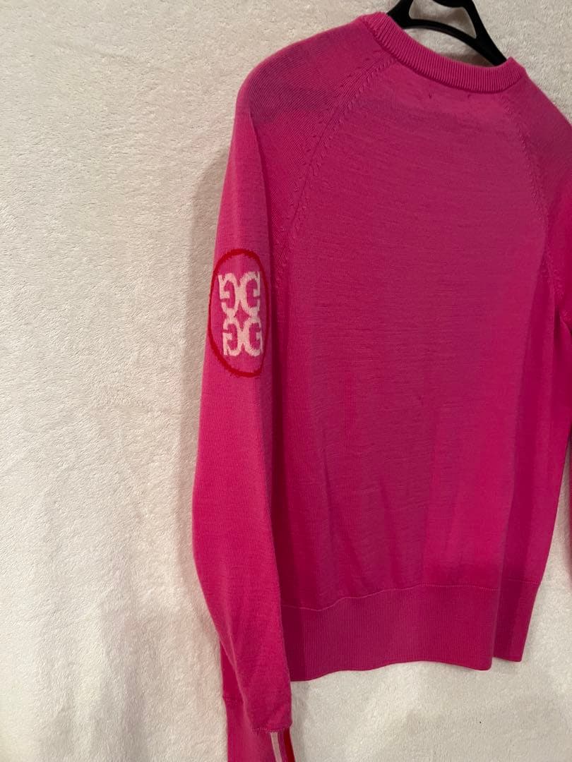 gforeピンク 長袖ニットセーター ロゴ刺繍