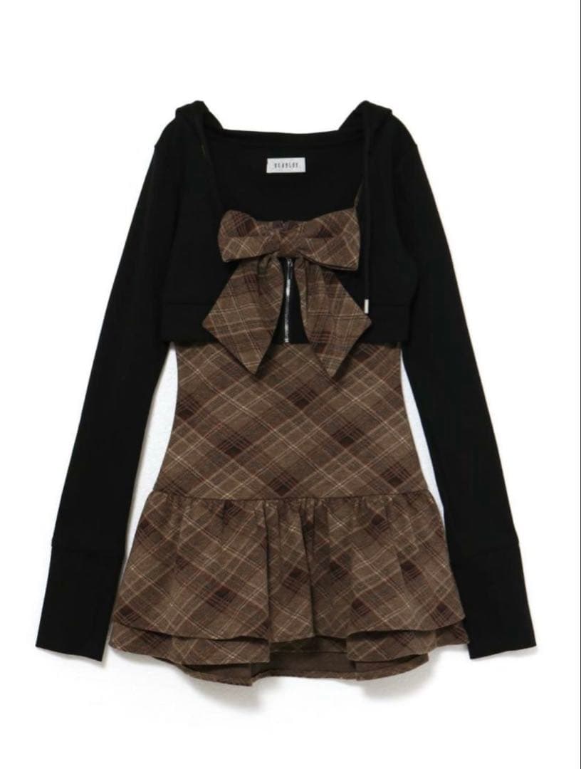 bubbles チェックパーカーワンピース Mサイズ