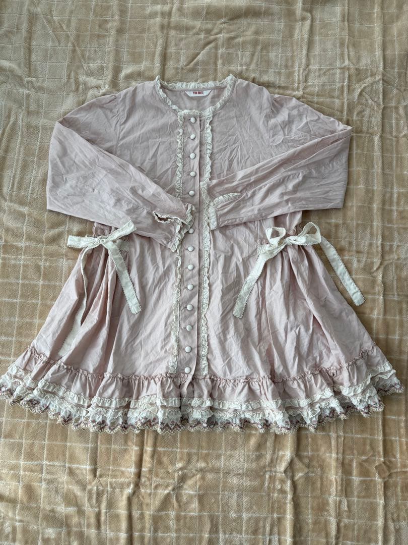 ピンクハウス　レース 薄ピンク　オーバーブラウス