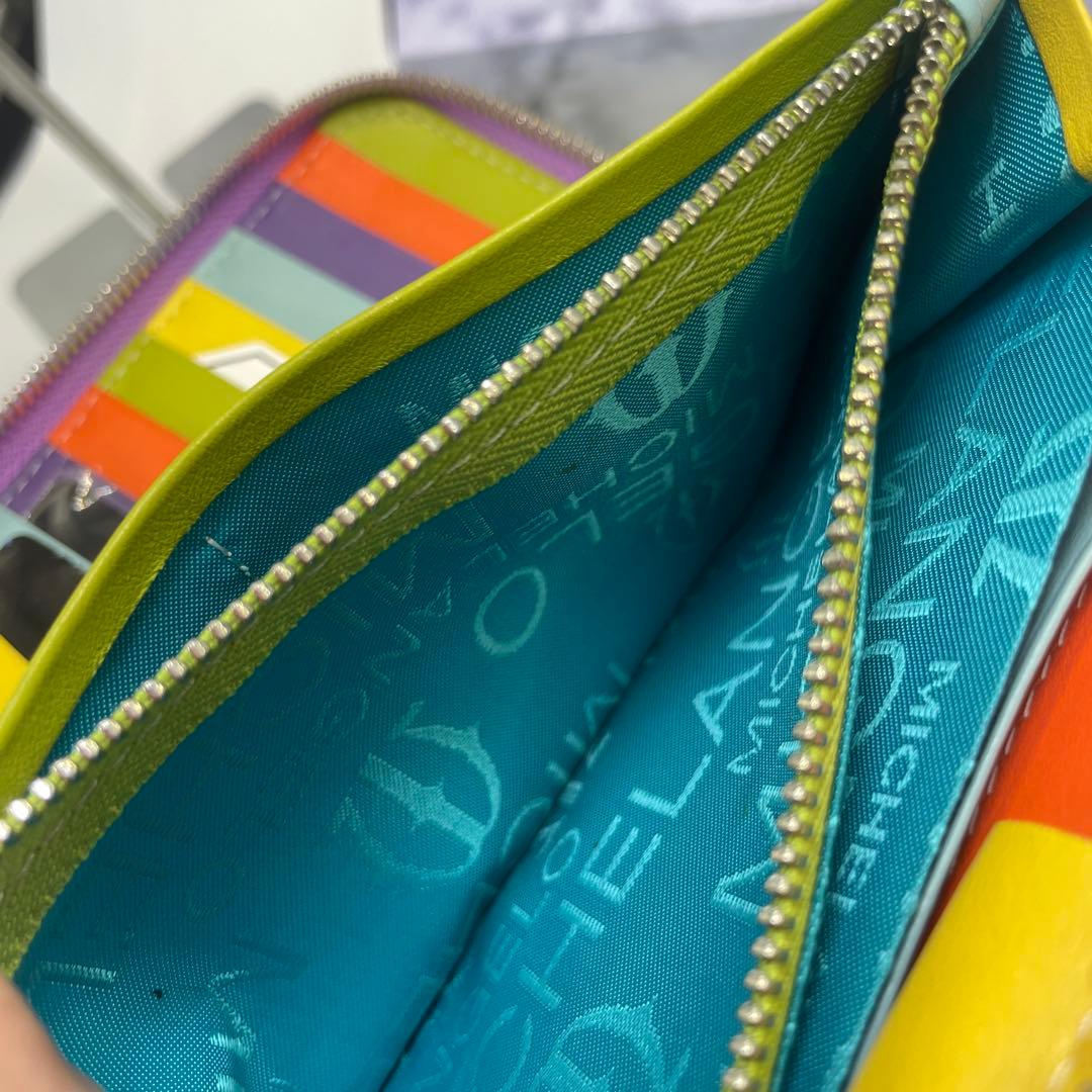 ミケランジェロ　クロコダイル型押し　ラウンドファスナー　長財布　ロングウォレット