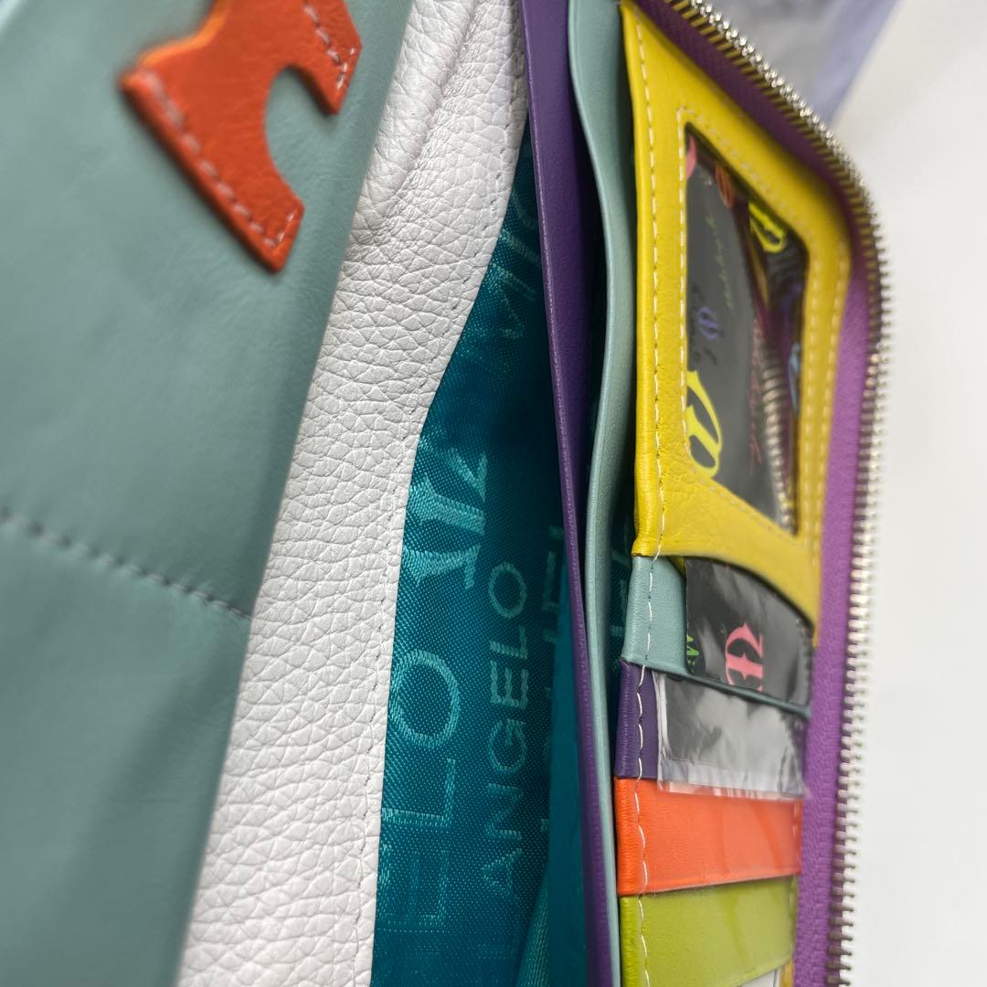 ミケランジェロ　クロコダイル型押し　ラウンドファスナー　長財布　ロングウォレット