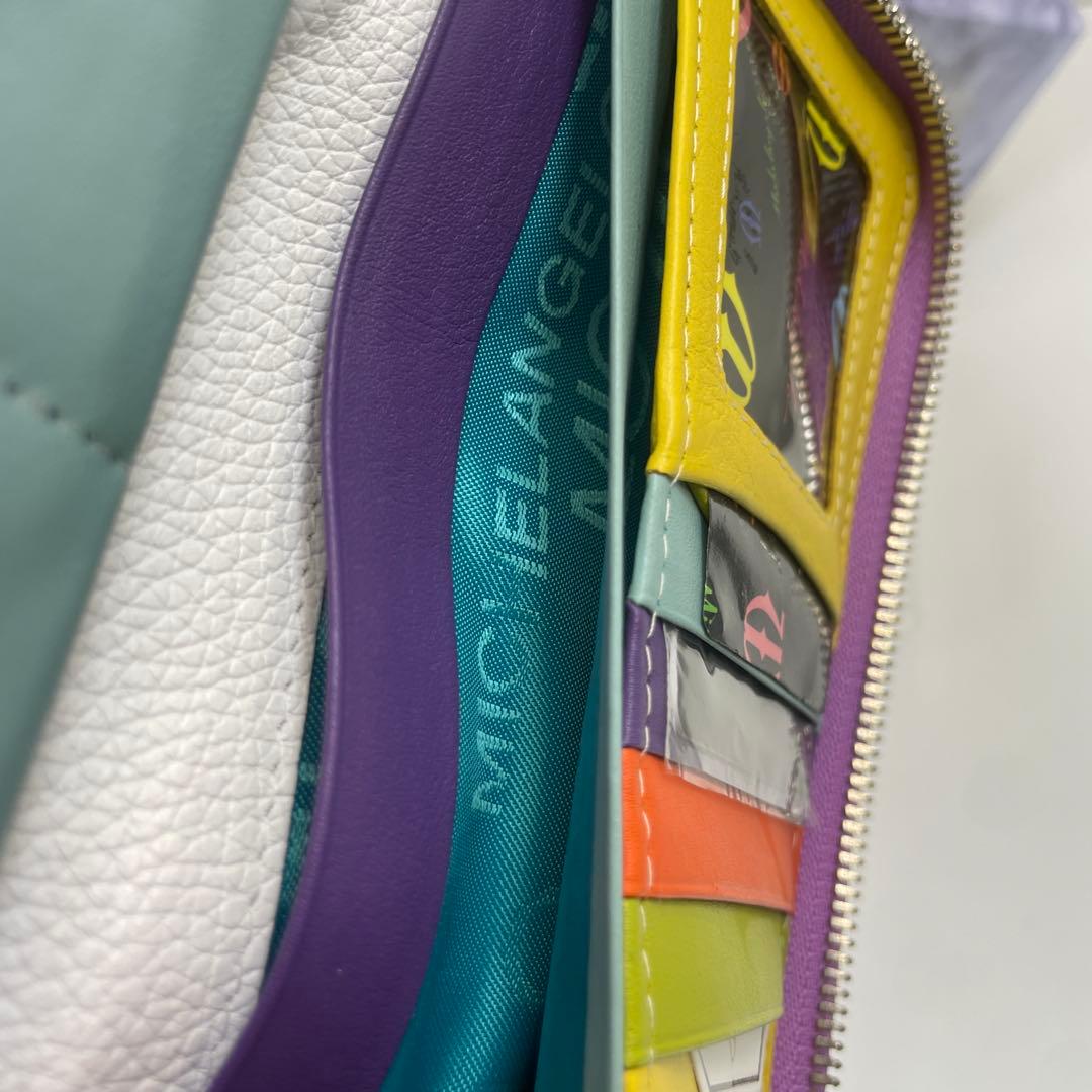 ミケランジェロ　クロコダイル型押し　ラウンドファスナー　長財布　ロングウォレット