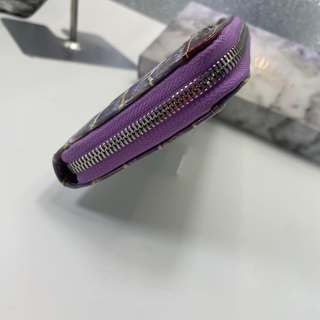 ミケランジェロ　クロコダイル型押し　ラウンドファスナー　長財布　ロングウォレット