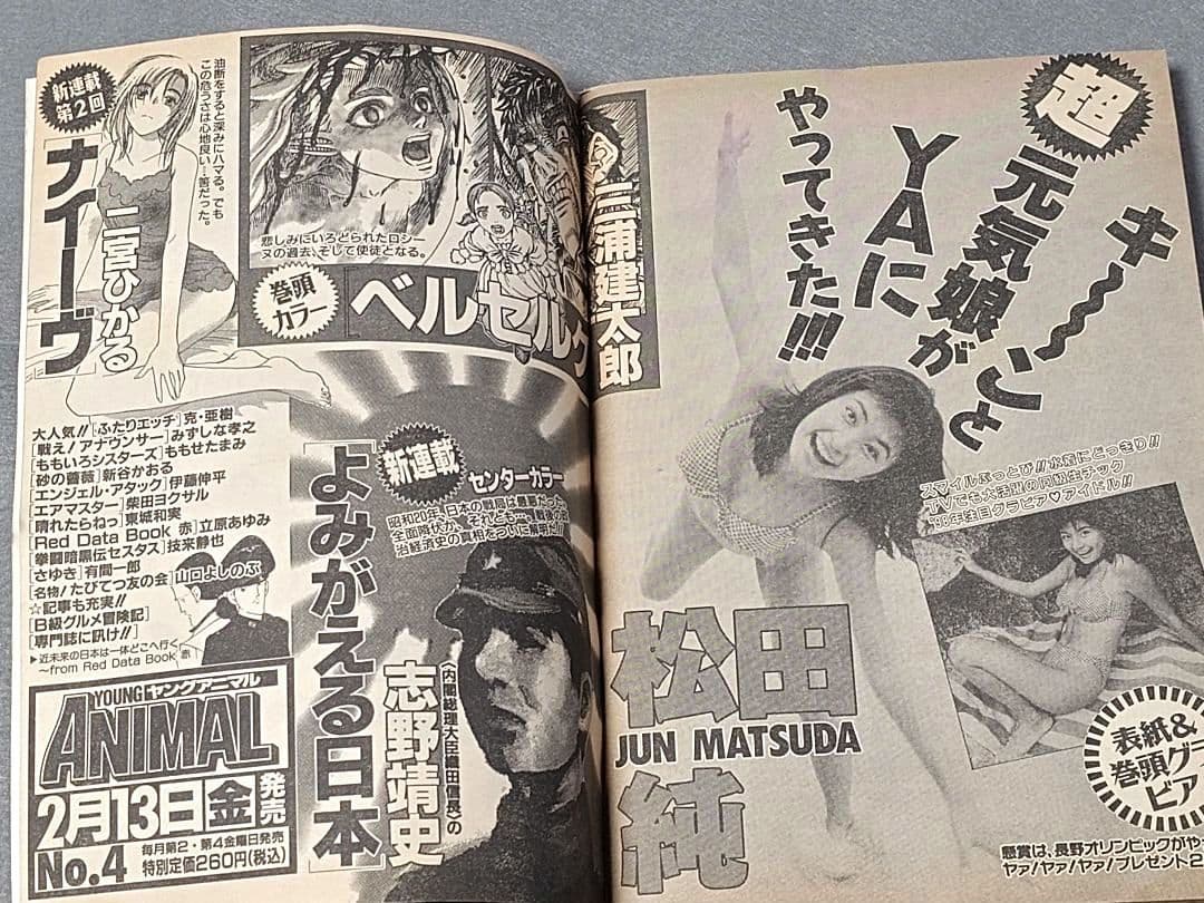 ヤングアニマル1998年2月13日3号/ベルセルク表紙&カラー扉絵/三浦建太郎