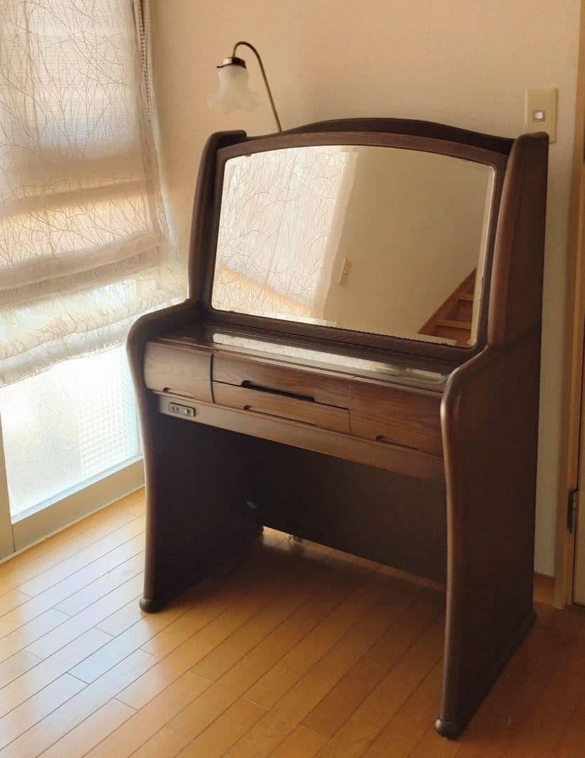 木製 ドレッサー ライティングビューロー デスク 鏡台 レトロ アンティーク