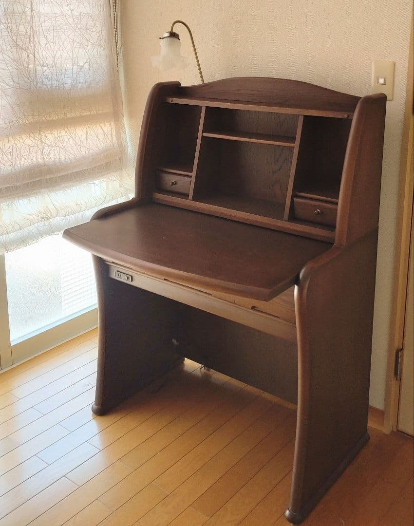 木製 ドレッサー ライティングビューロー デスク 鏡台 レトロ アンティーク