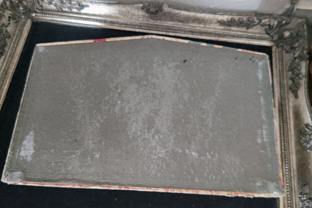 フランスアンティーク　カルトナージュボックス　大柄花柄