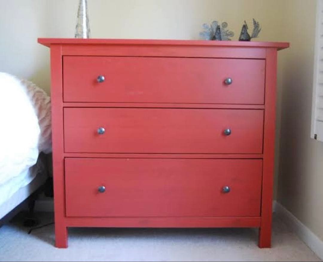 IKEA Hemnes レッド3段チェスト