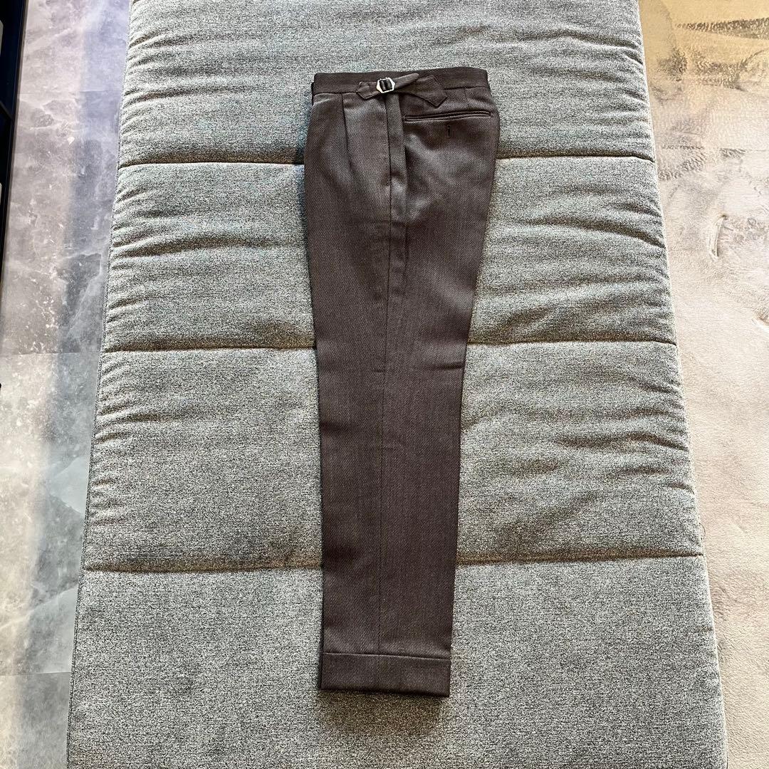 【美品】BEAMS F / キャバルリーツイル ダークブラウン スーツ