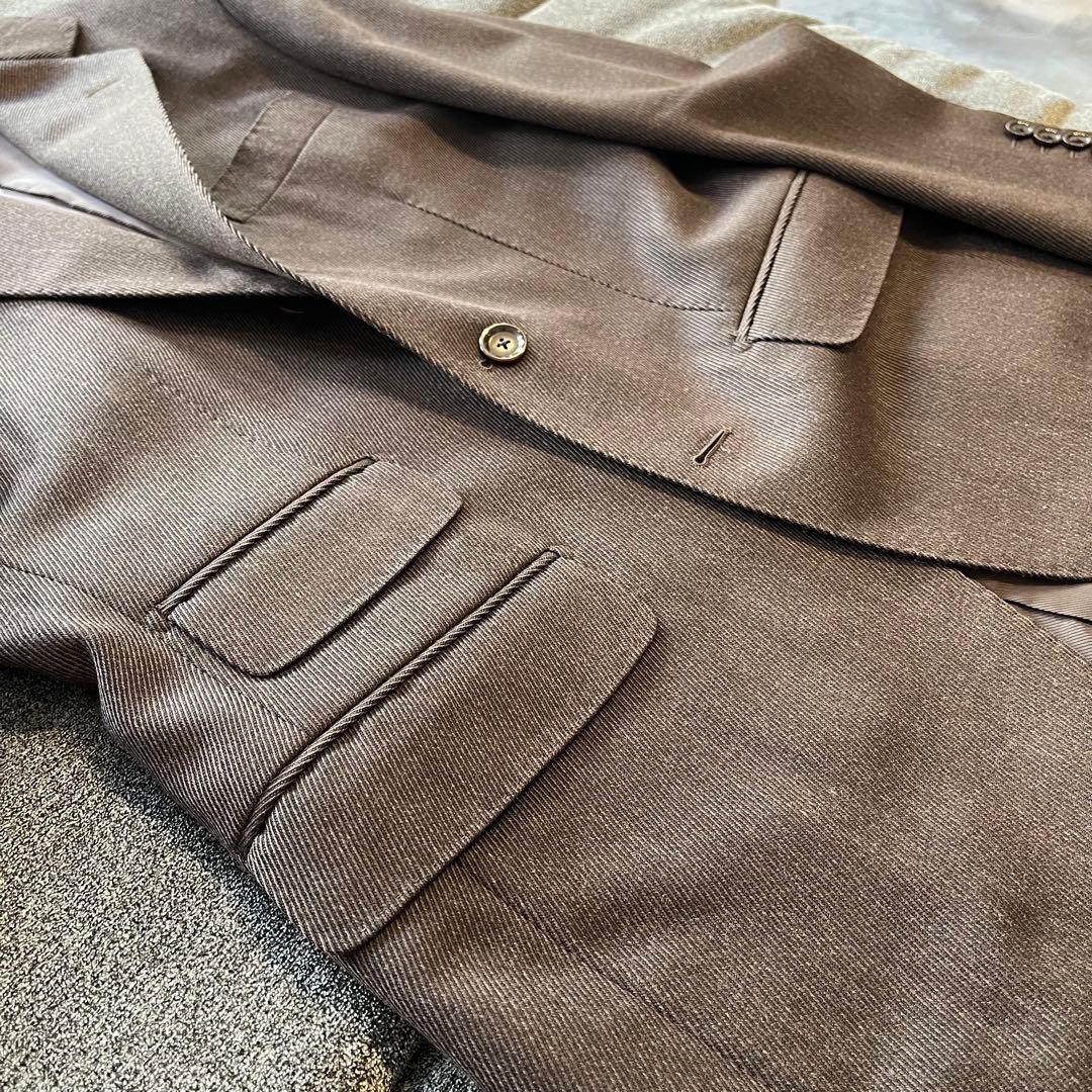 【美品】BEAMS F / キャバルリーツイル ダークブラウン スーツ