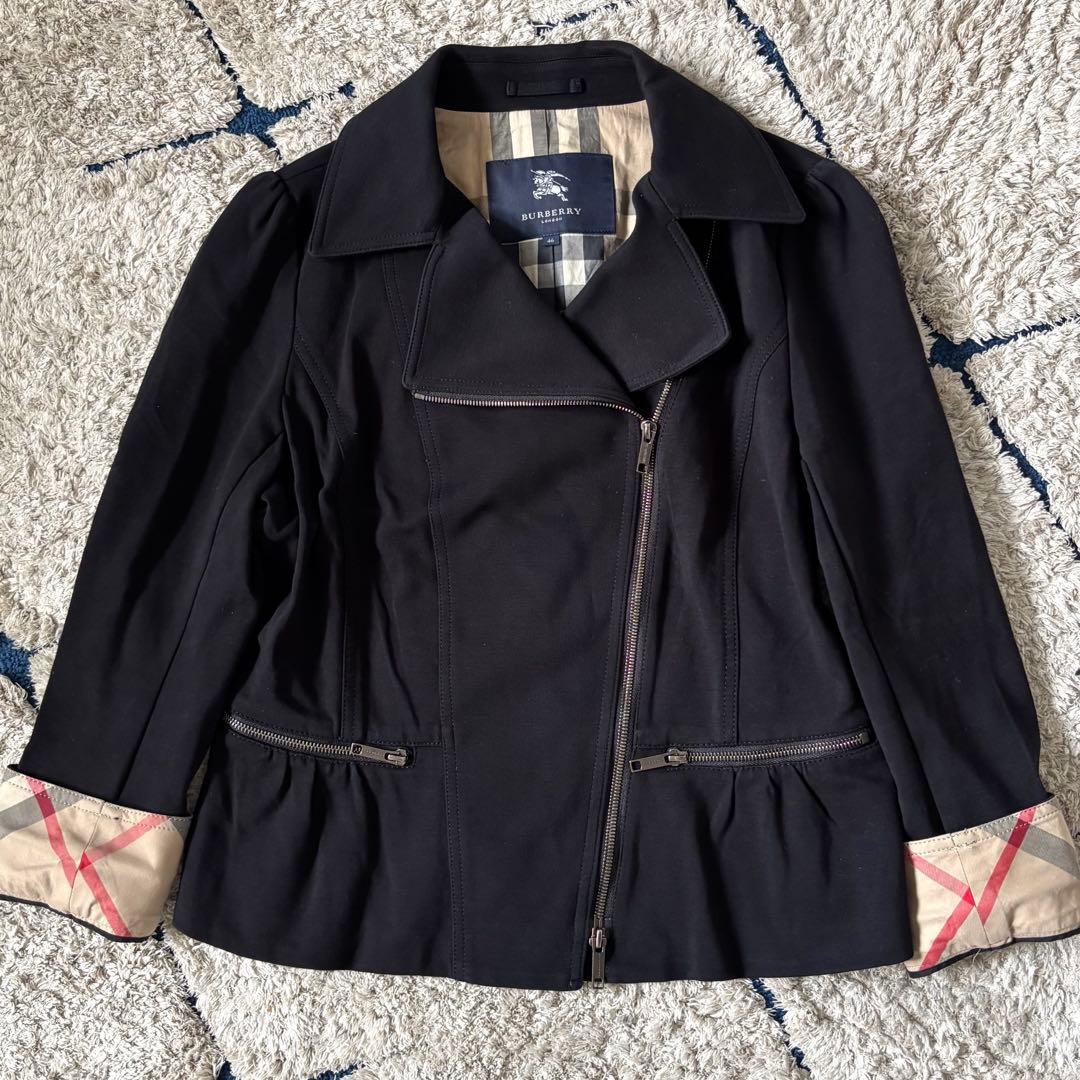 【美品✨】大きいサイズ　バーバリーロンドン　ライダージャケット　メガチェック46