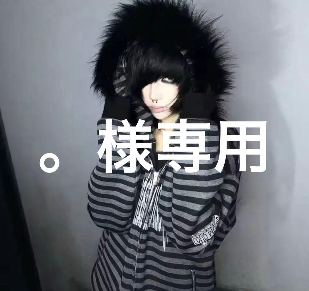 トップス Y2K graphic design zip up striped hoodie