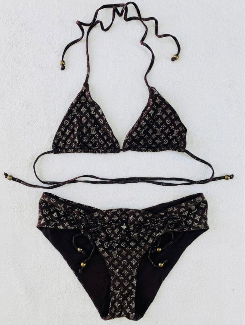 ★送料込み★ルイヴィトン★LOUIS VUITTON★ブラウン★水着★38★M★