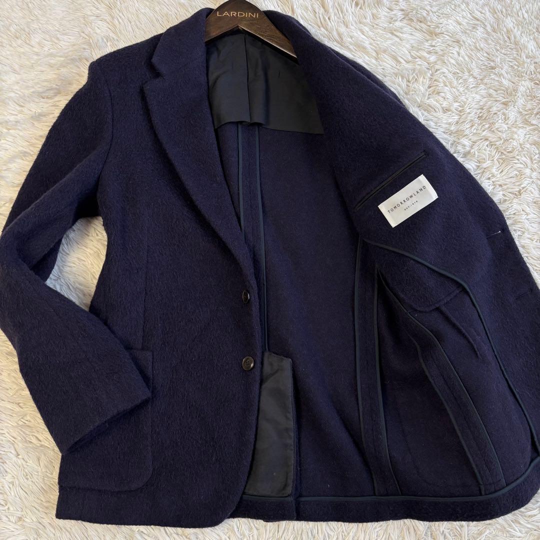 (美品) トゥモローランド アルパカ テーラードジャケット アンコン ネイビー