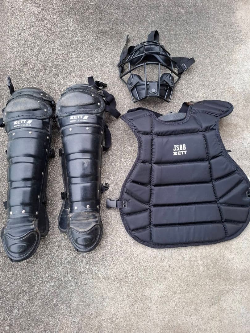 ZETT キャッチャー用レガース・プロテクター・ヘルメットセット