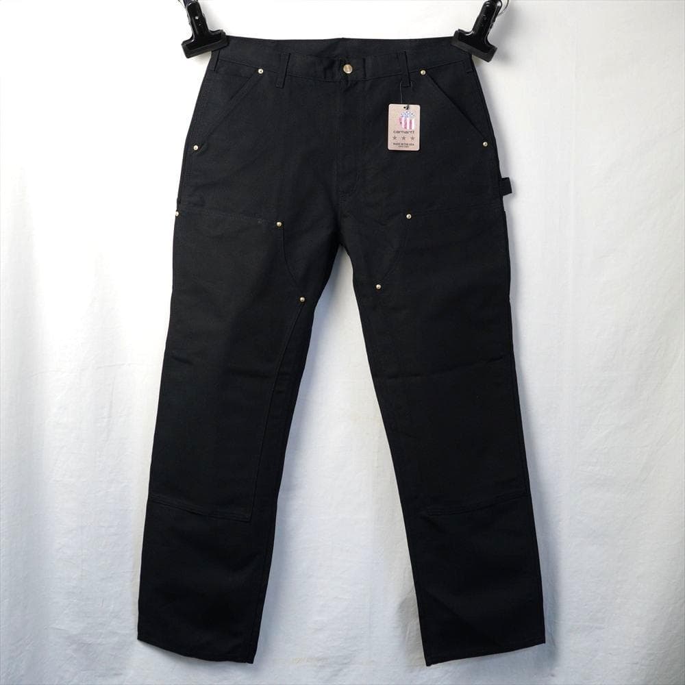 10s カーハート ダブルニー ワークパンツ 黒 USA製 デッドストック