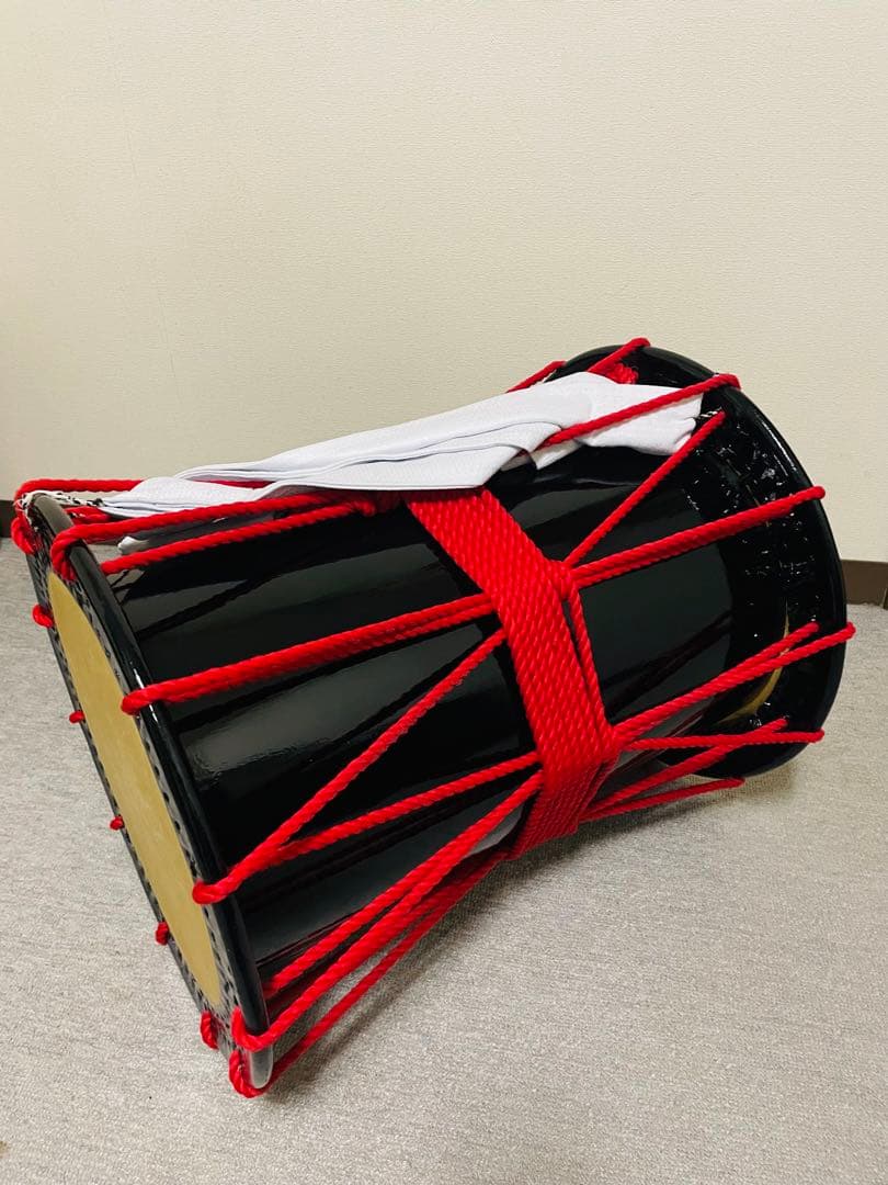 【美品】和太鼓　桶胴太鼓　かつぎ桶　 1尺4寸　ケース、帯付き　【諏訪工芸】